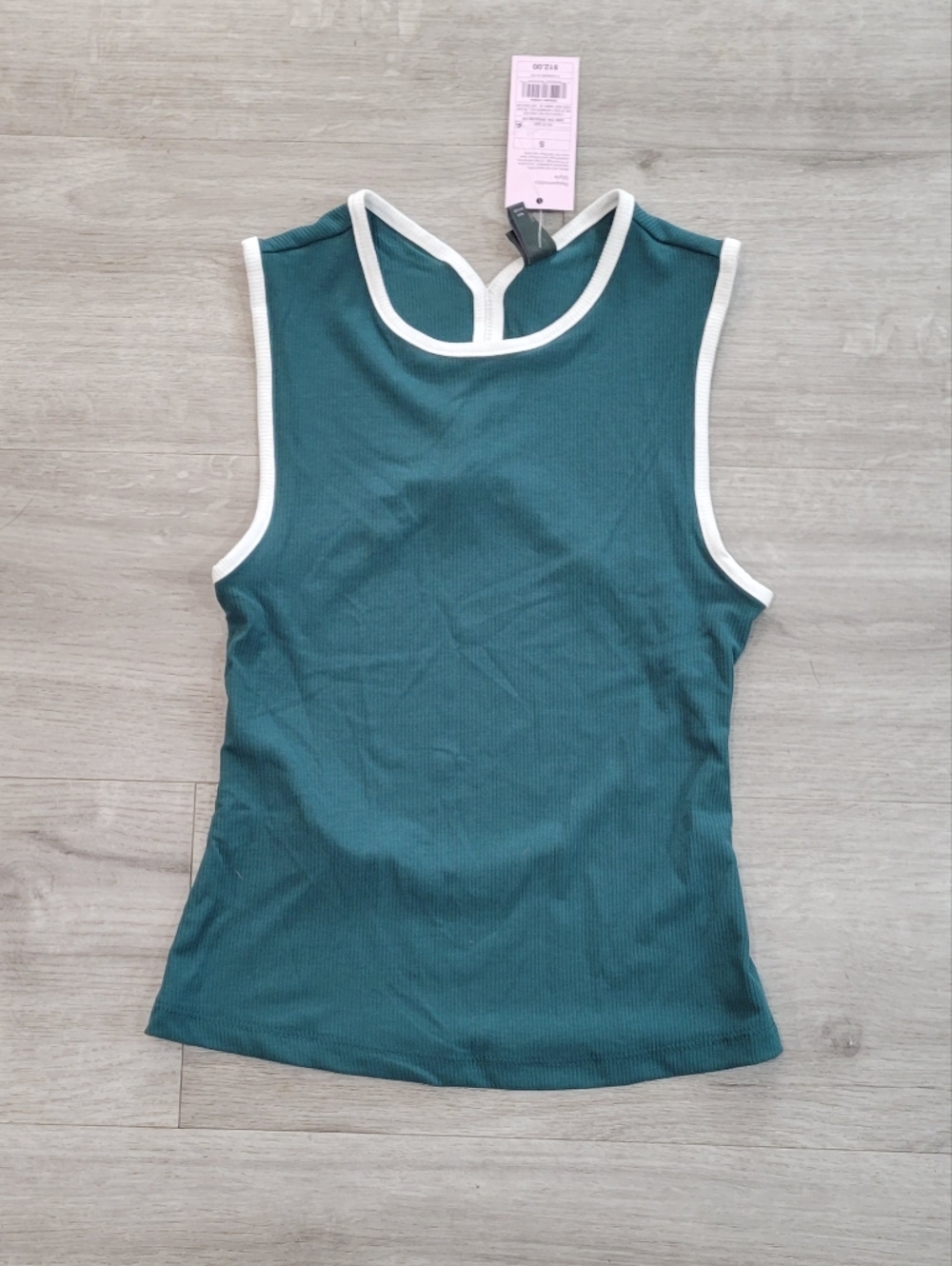 wild fable Teal Ribbed Tank with White Trim